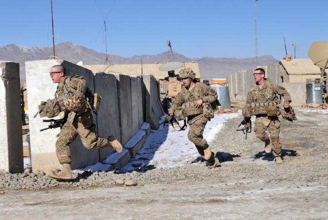 Spartans practice mortar crew drills in Afghanistan