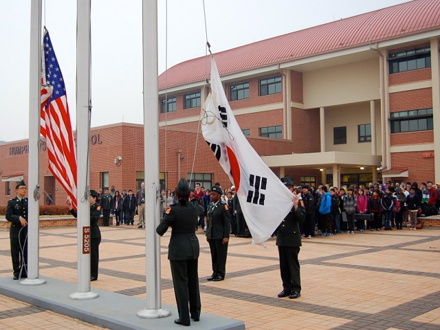Camp Humphreys Middle/High School opening ceremony