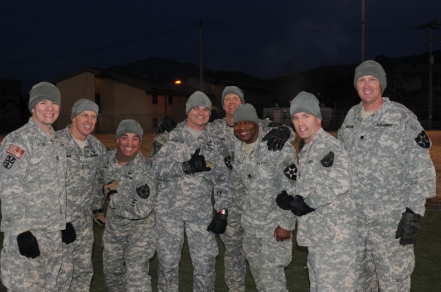 Senior leaders from 210th Field Artillery Brigade participate in Warrior Leader Crucible team competition