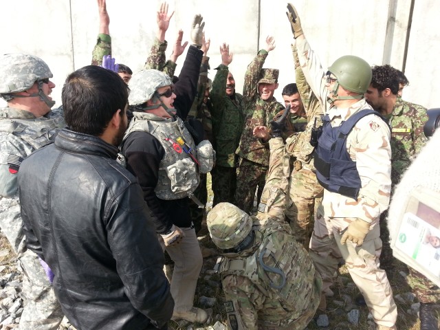 Afghanistan National Army personnel train on patient evacuation
