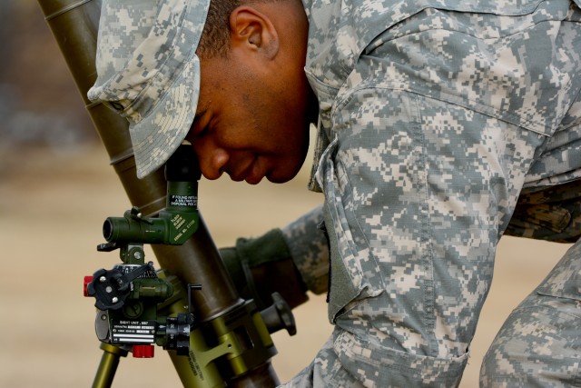 Mortar gunners brave the cold