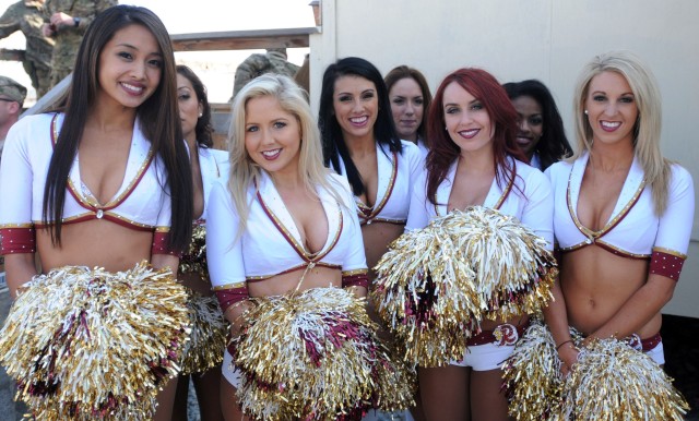 Redskins; Cheering for Patriot troops at FOB Fenty