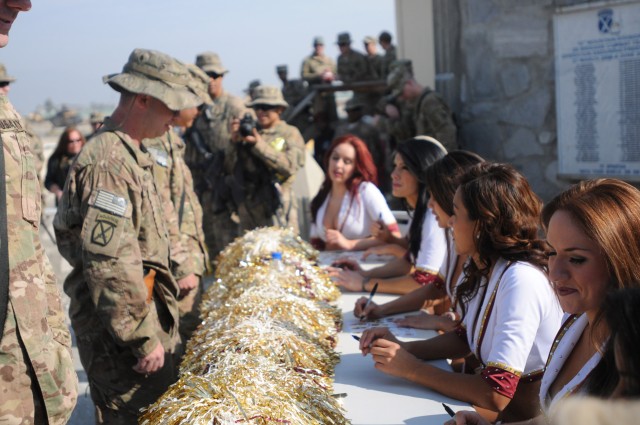 Redskins; Cheering for Patriot troops at FOB Fenty