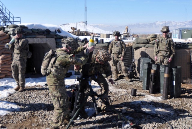 Spartans conduct mortar live fire in Afghanistan