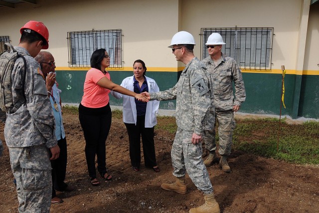 Maj. Gen. David J. Conboy and Command Sgt. Maj. Robert L. Stanek visit BTH-Panama 2013