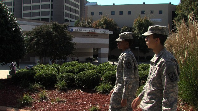 Cadet on campus