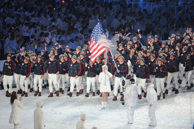 Team USA in Vancouver Opening Ceremony