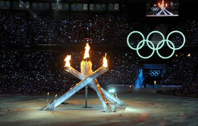 Olympic fire, ice and rings