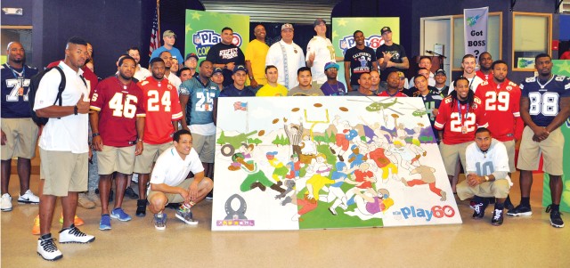 NFL Pro Bowl stars share time with wounded warriors, community -- Wounded Warrior mural