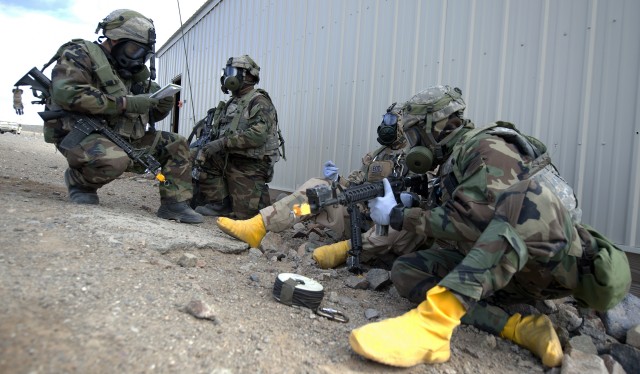 Securing a suspected WMD facility during training at the National Training Center