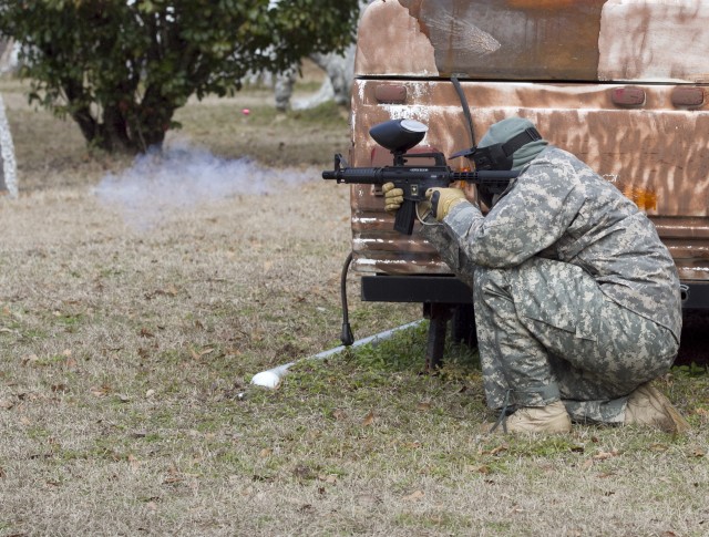 Paintball enhances realism in Army Reserve unit?'s training