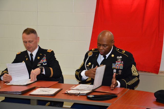70th BSB command team visits HHB, 210th FA Bde. Soldiers