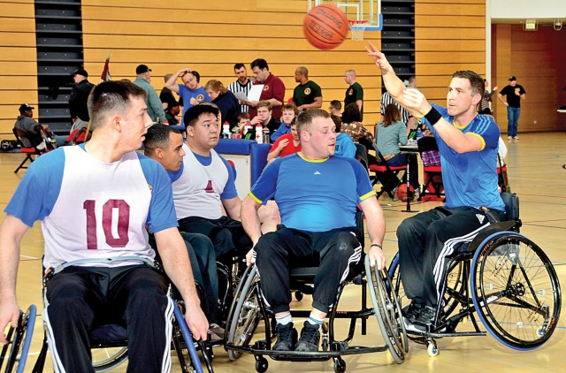 German and American wounded warriors compete on the court