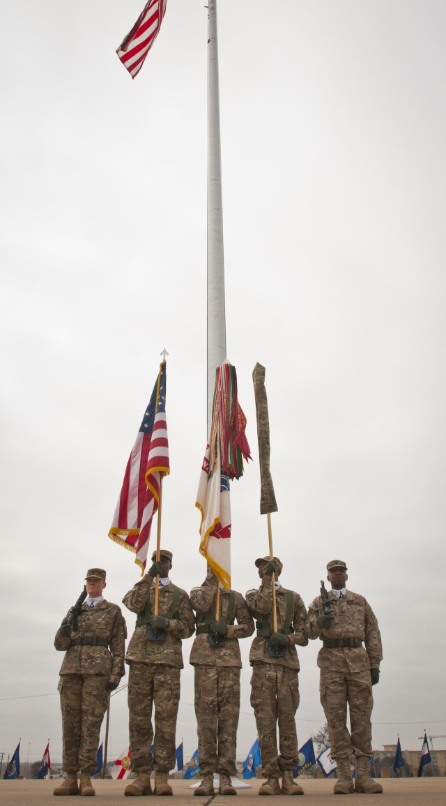 III Corps Honor Guard in uncasing ceremony