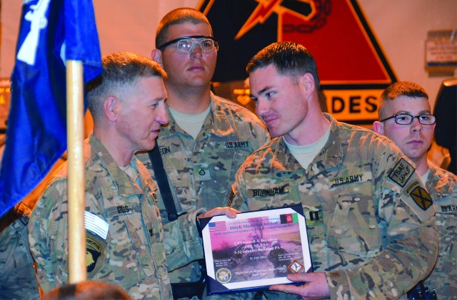 10th Mountain medical officer receives inaugural 'Ditch' award in Afghanistan