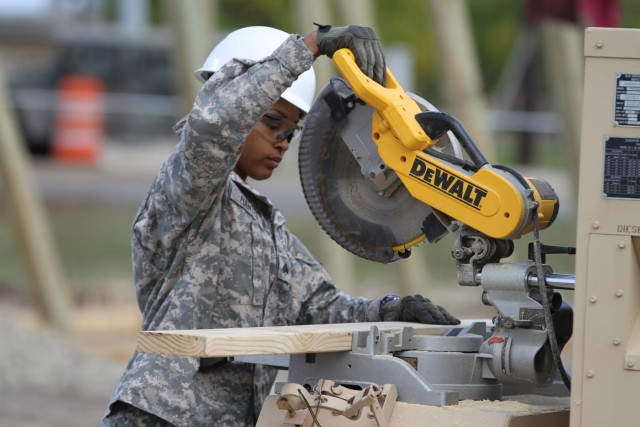 Obstacle course construction on Fort Hood