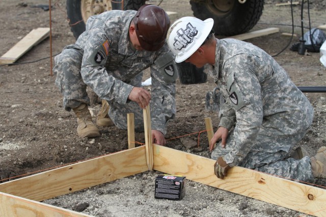 Obstacle course construction on Fort Hood