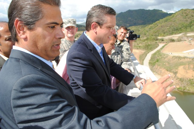 Puerto Rico Governor views recently completed dam