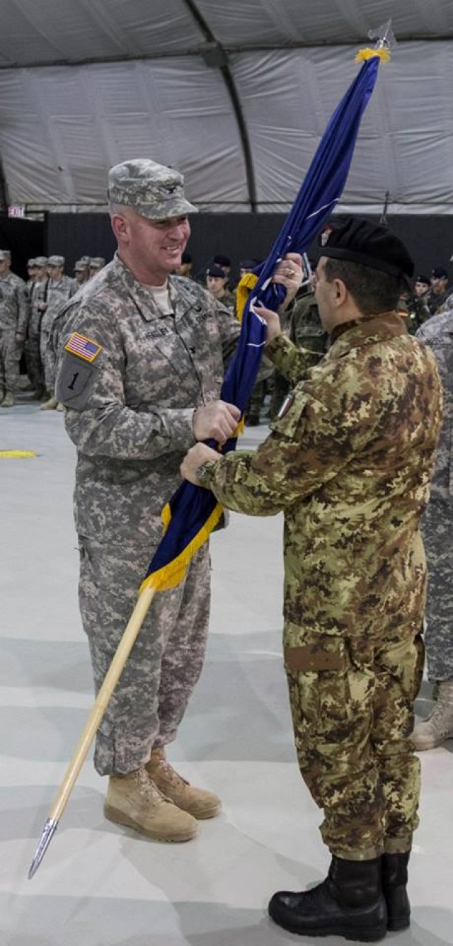 Col. Hensley receives the colors