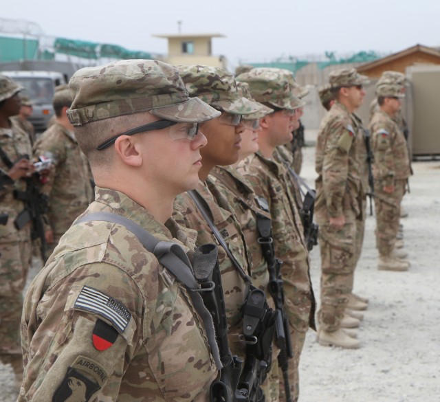 "STRIKE" HHC Soldiers hold ceremony