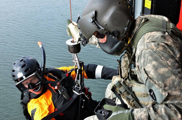 Manning the hoist