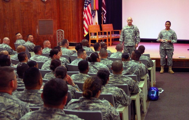 Army Medicine senior enlisted leader holds town hall