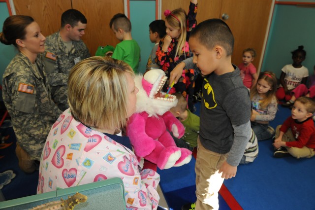 Children given advice on proper dental care