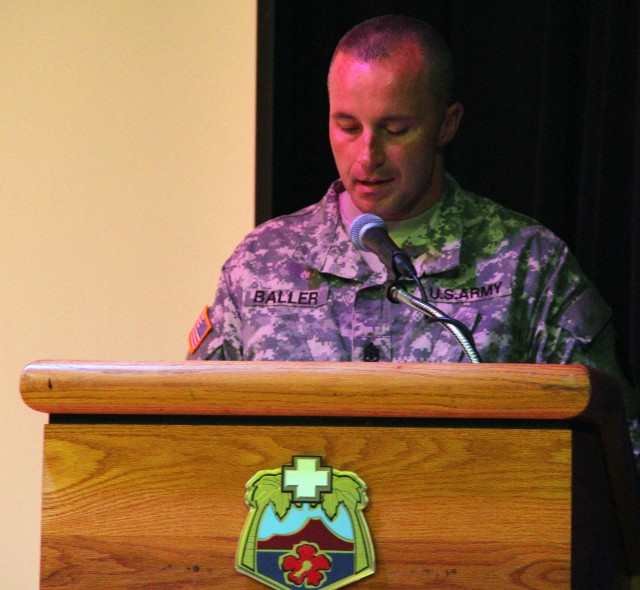 Sgt. Maj. Matthew Baller helps celebrate 127 years of the Hospital Corps