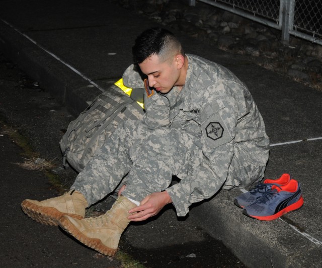 lacing up
