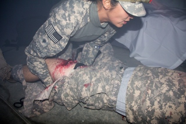 Medics perform hands-on portion of the competition