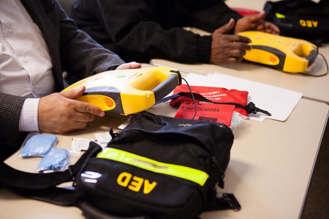 Joint base gets defibrillators