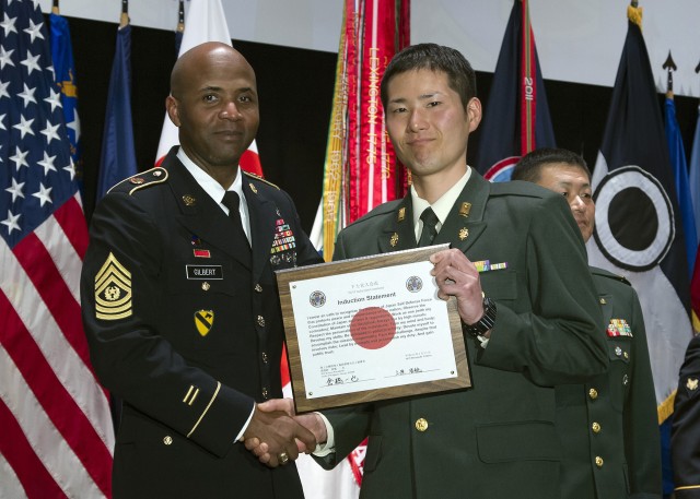 JGSDF's Hirotoshi Uehara inducted into NCO Corps