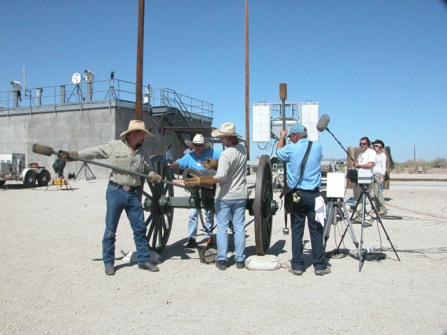 Model 1841 howitzer being loaded at Yuma Proving Ground