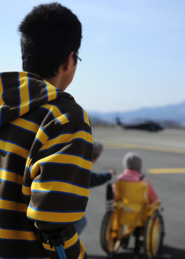 Japanese special-needs students receive tour of Camp Zama