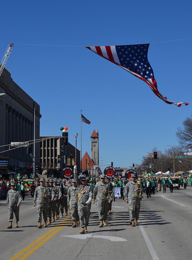 135th Army Band leads the way in St. Patrick's Day Parade