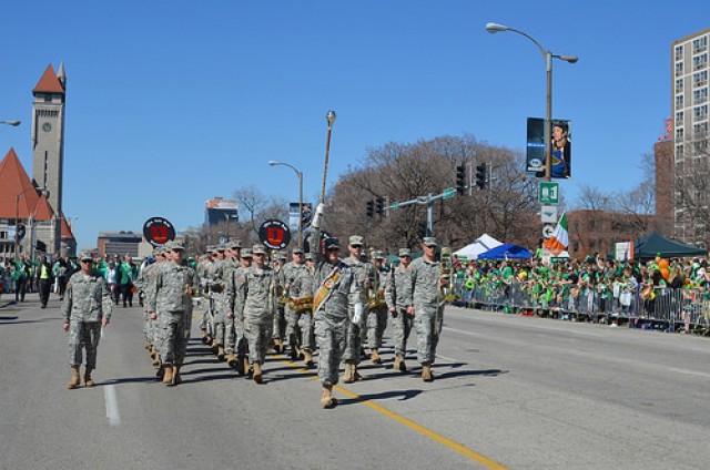 135th Army Band leads the way in St. Patrick's Day Parade