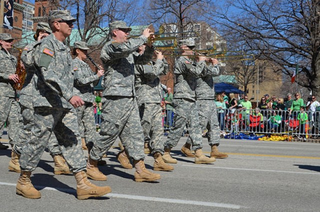 135th Army Band leads the way in St. Patrick's Day parade