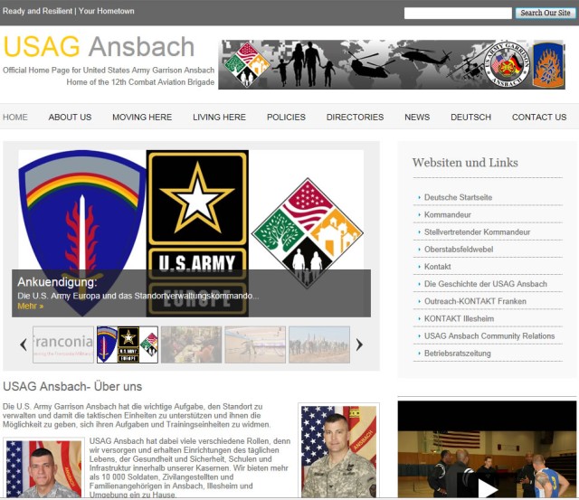 USAG Ansbach Webseiten auf Deutsch