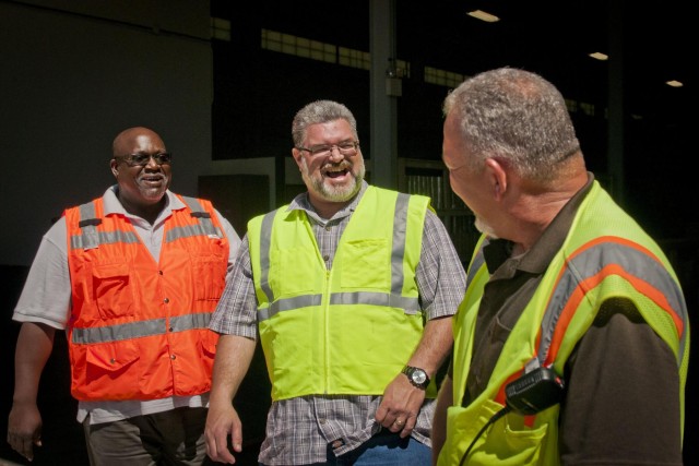 Three veterans have some fun at work on Fort Hood