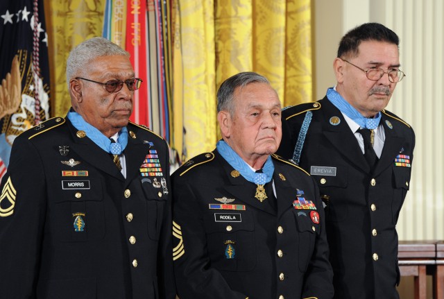 Sgt. 1st Class Melvin Morris, Master Sgt. Jose Rodella & Sgt. Santiago J. Erevia