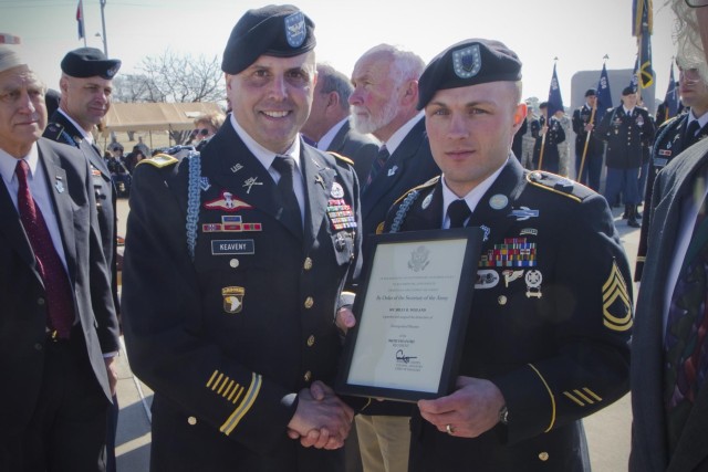 Longest deployed Currahee receives induction as Distinguished Member of 506th