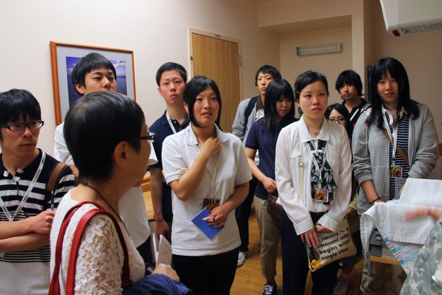 Nursing students finish the tour with Labor and Delivery