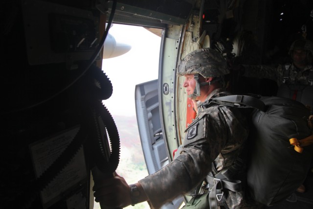 Sky Soldiers conduct first U.S. static-line jump in Cameroon during USARAF-led Central Accord 14