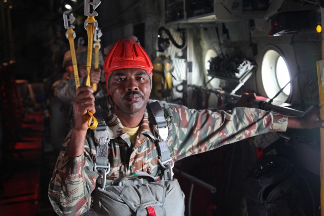 Sky Soldiers conduct first U.S. static-line jump in Cameroon during USARAF-led Central Accord 14