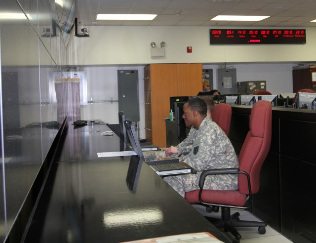 Soldiers update systems inside the 6th Regional Cyber Center-Korea