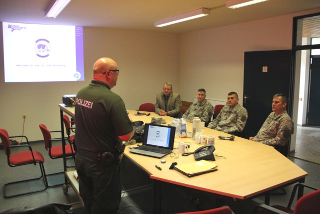 PHK Kern briefs the USAG Ansbach Command team