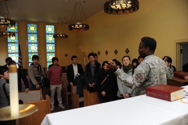 Japanese students tour Camp Zama Chapel, meet USAG-J chaplain