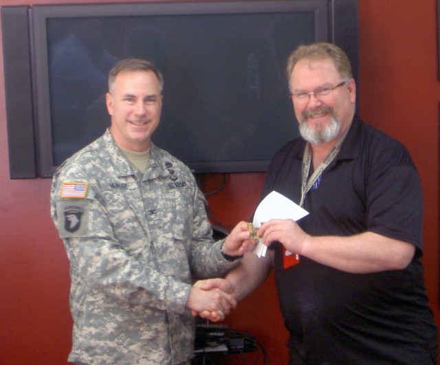 David Daggett receives USACE Chief's Coin