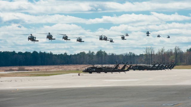 Black Hawks come in for fuel