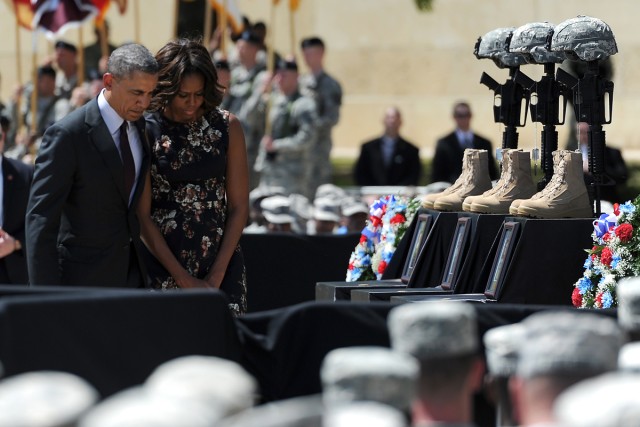 Pres. Obama and First Lady pay respects during Fort Hood Memorial Ceremony